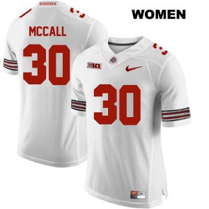 Women's NCAA Ohio State Buckeyes Demario McCall #30 College Stitched Authentic Nike White Football Jersey DE20E50QF